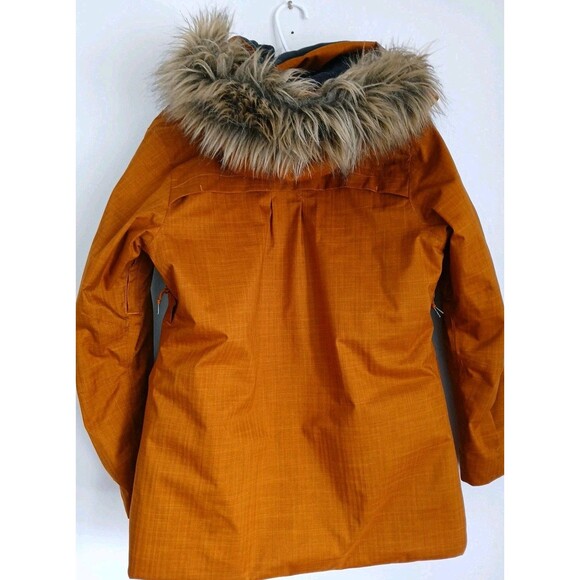 Helly Hanson Brown Tech Performance Parka/Detachable Fur Line Hood Womens M READ - Picture 10 of 16